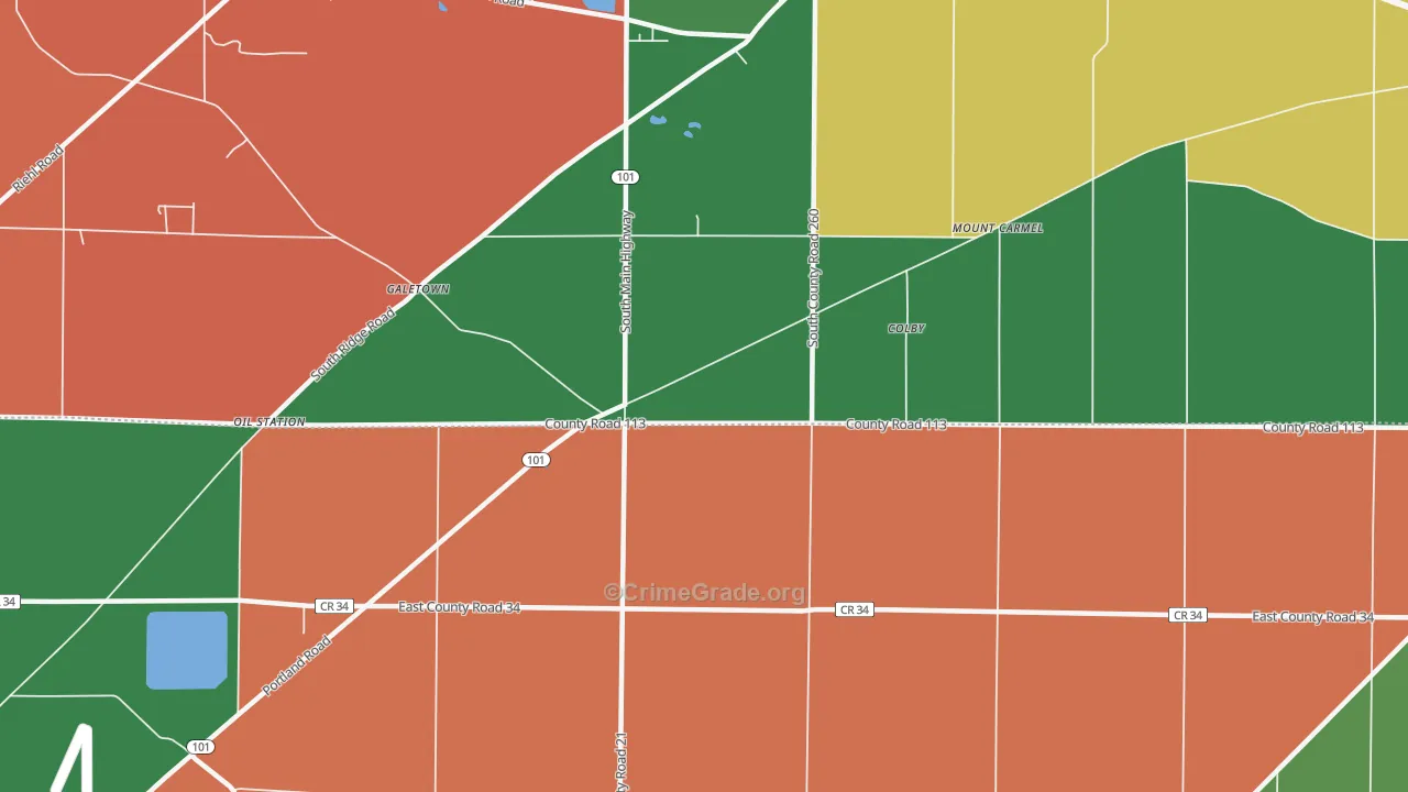 Colby, OH Map of Assault Rates