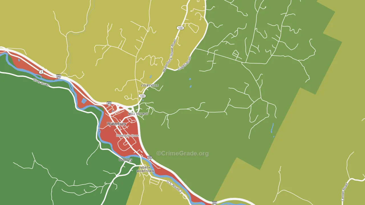 Colbyville, VT Map of Assault Rates