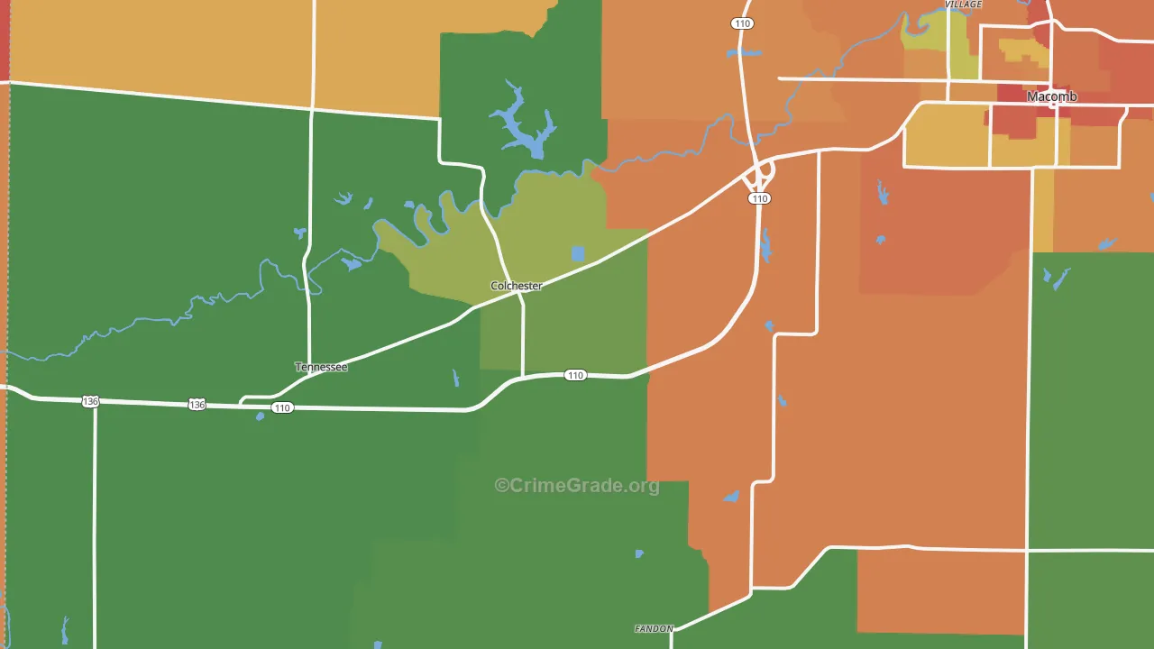 Colchester, IL Map of Assault Rates