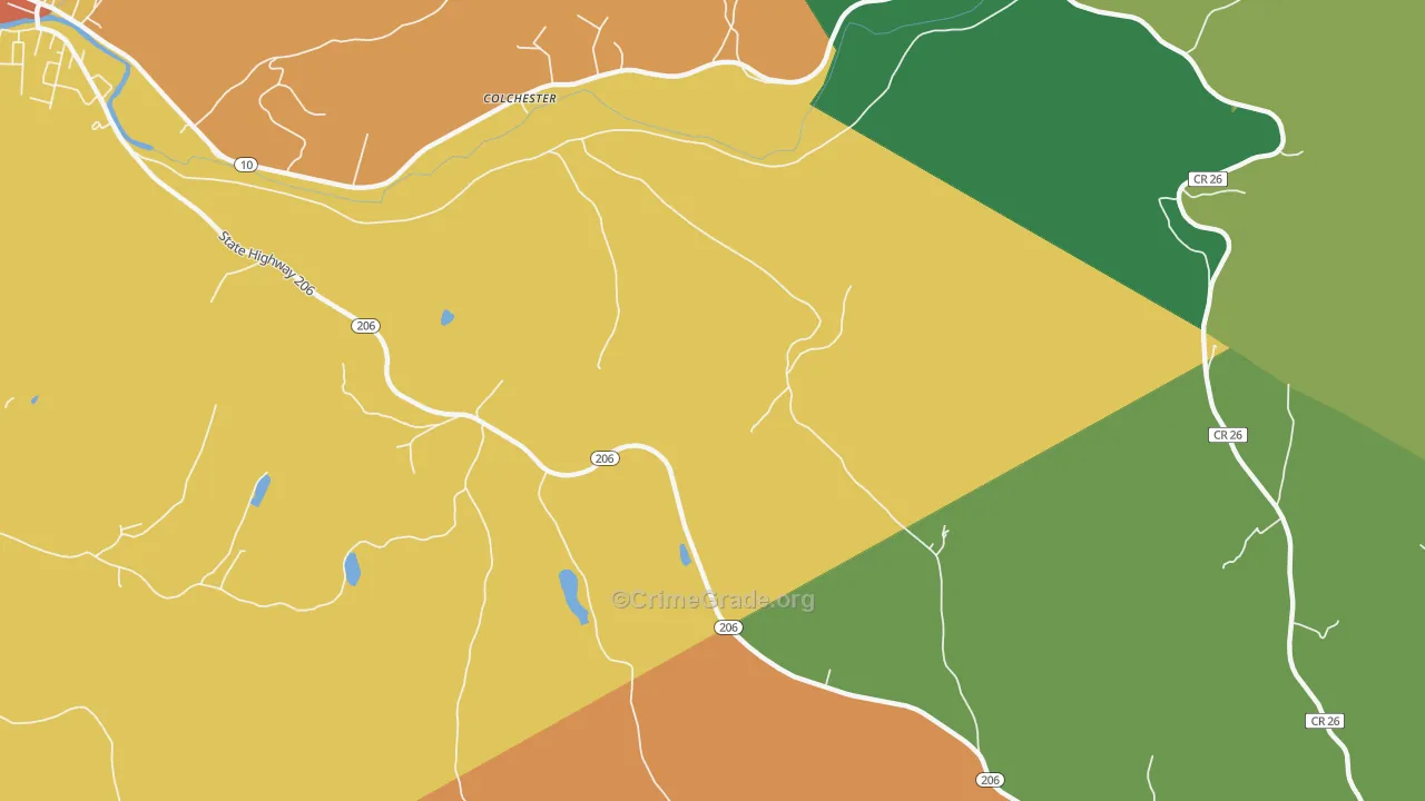 Colchester, NY Map of Assault Rates