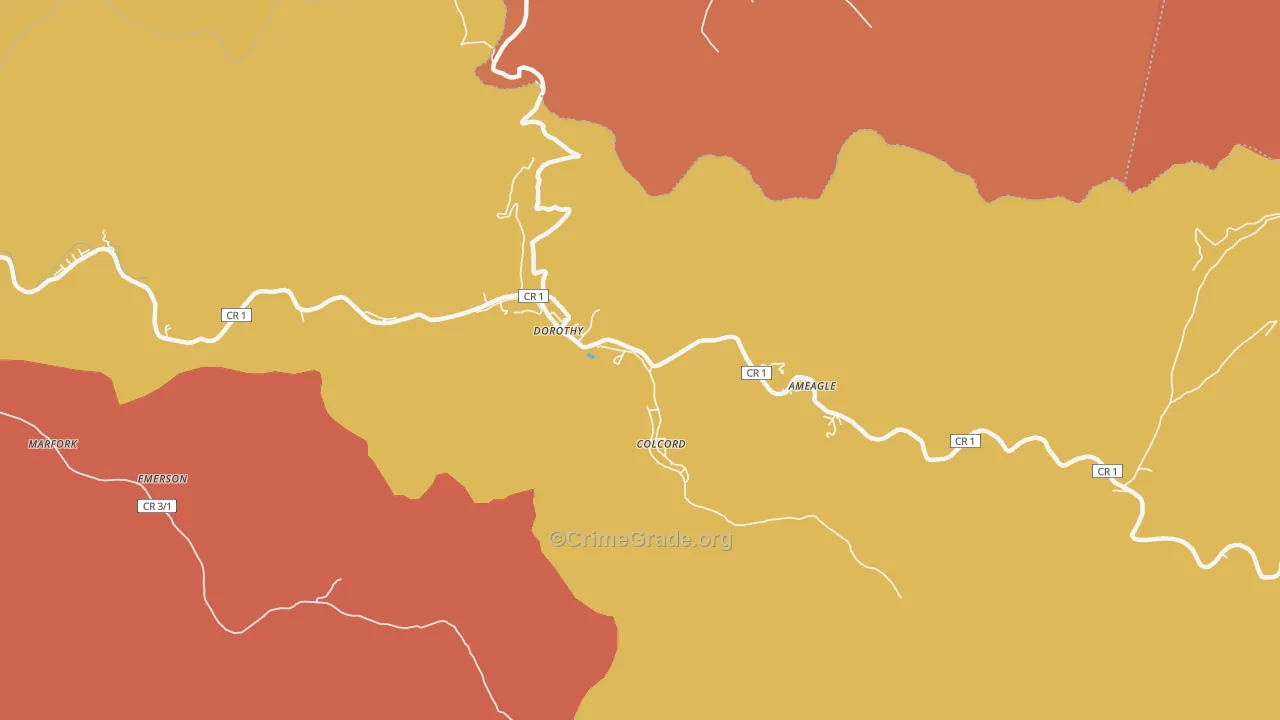 Colcord, WV Map of Assault Rates