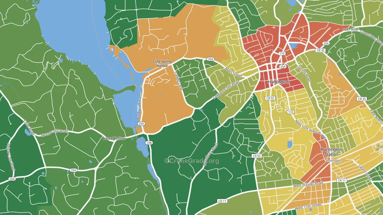 Cold Spring Harbor, NY Map of Assault Rates