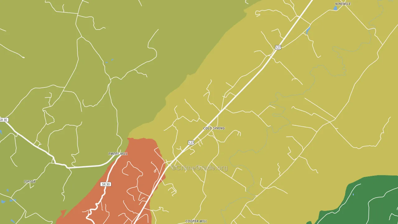 Cold Spring, TN Map of Assault Rates