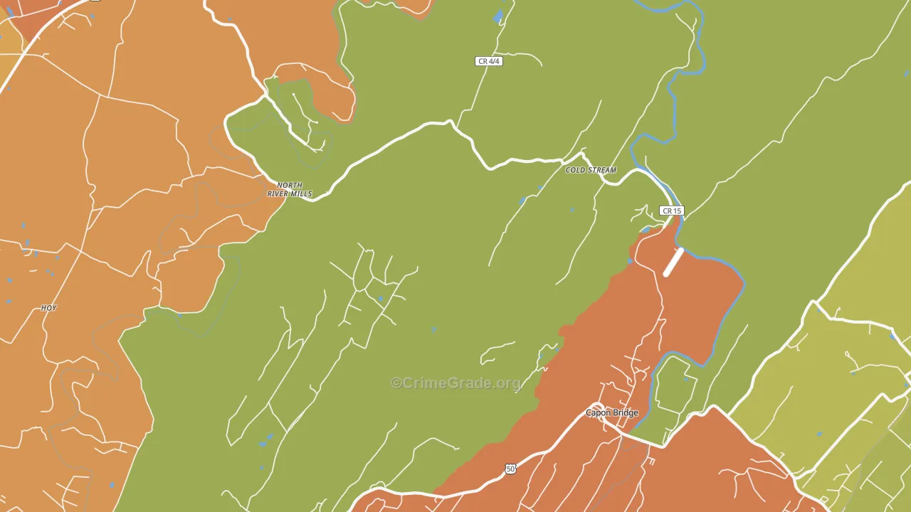 Cold Stream, WV Map of Assault Rates