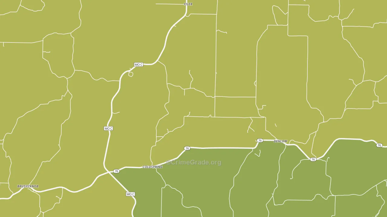 Coldspring, MO Map of Assault Rates