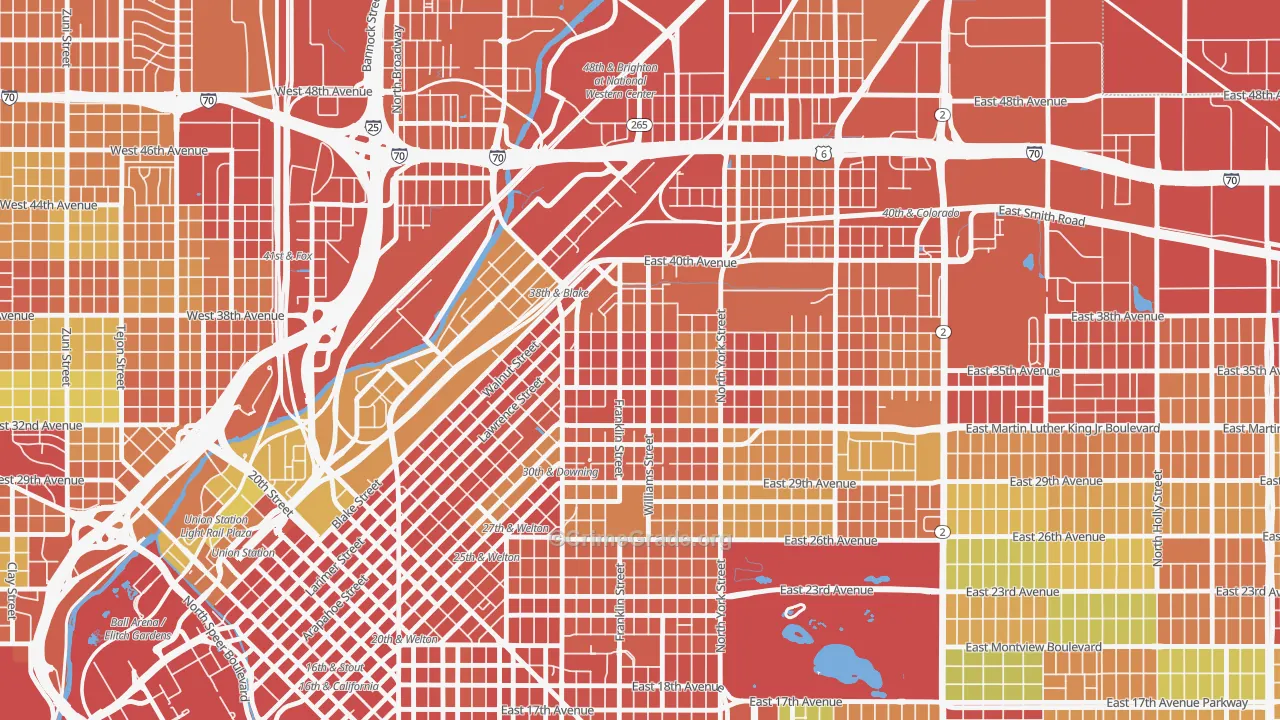 Cole, Denver, CO Map of Assault Rates