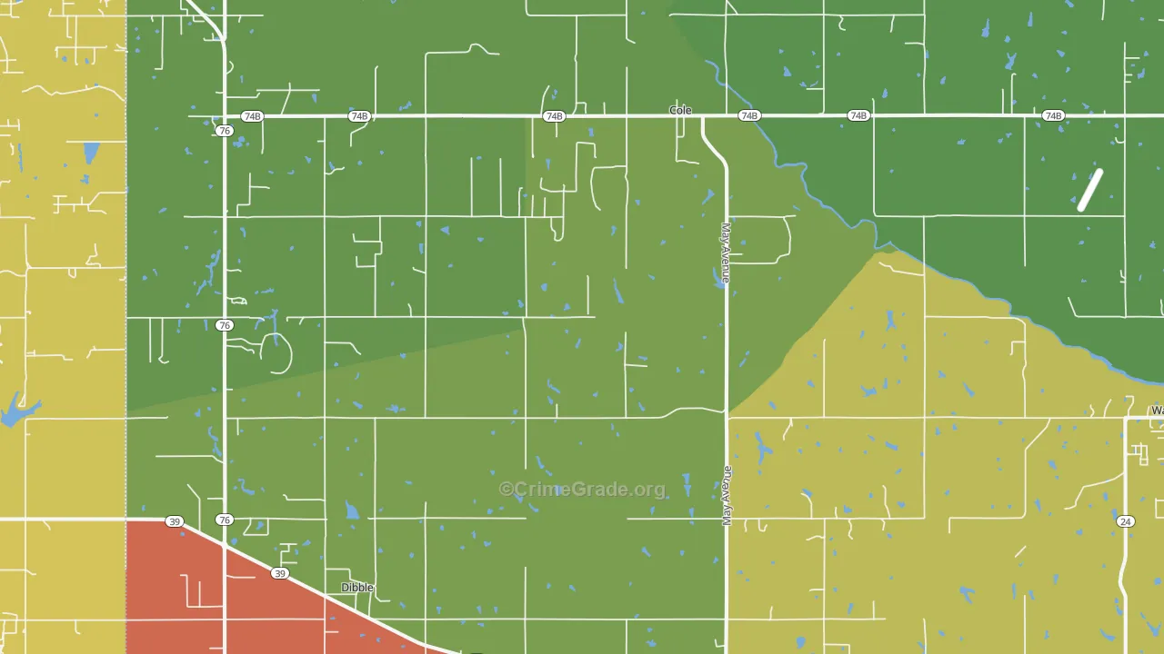 Cole, OK Map of Assault Rates