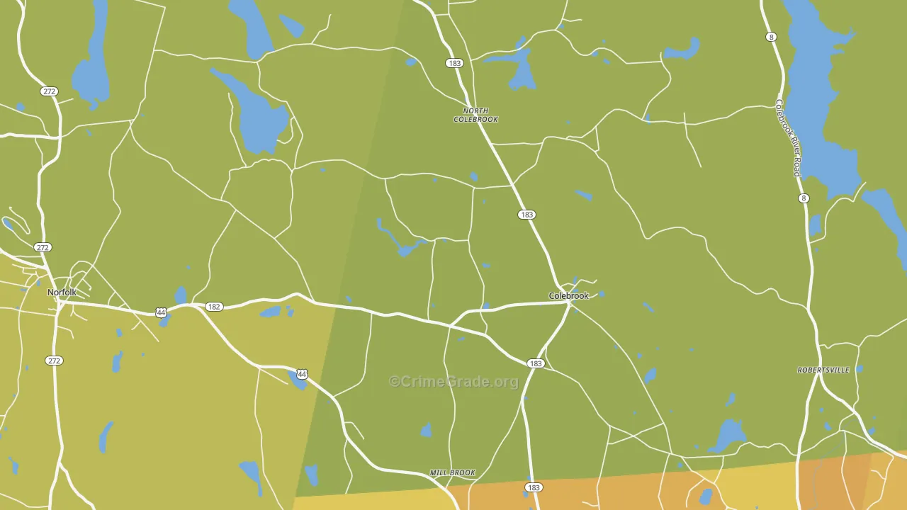 Colebrook, CT Map of Assault Rates