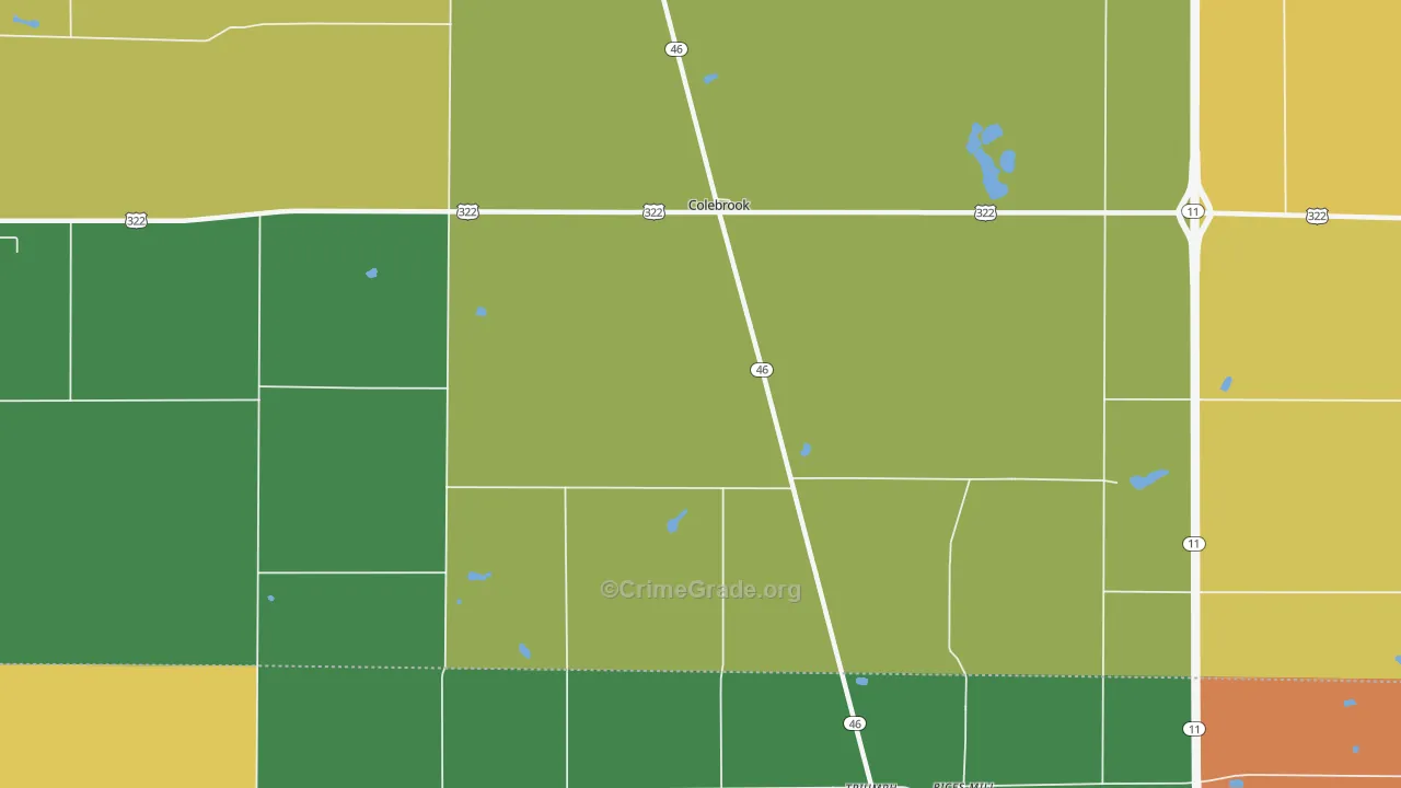 Colebrook, OH Map of Assault Rates