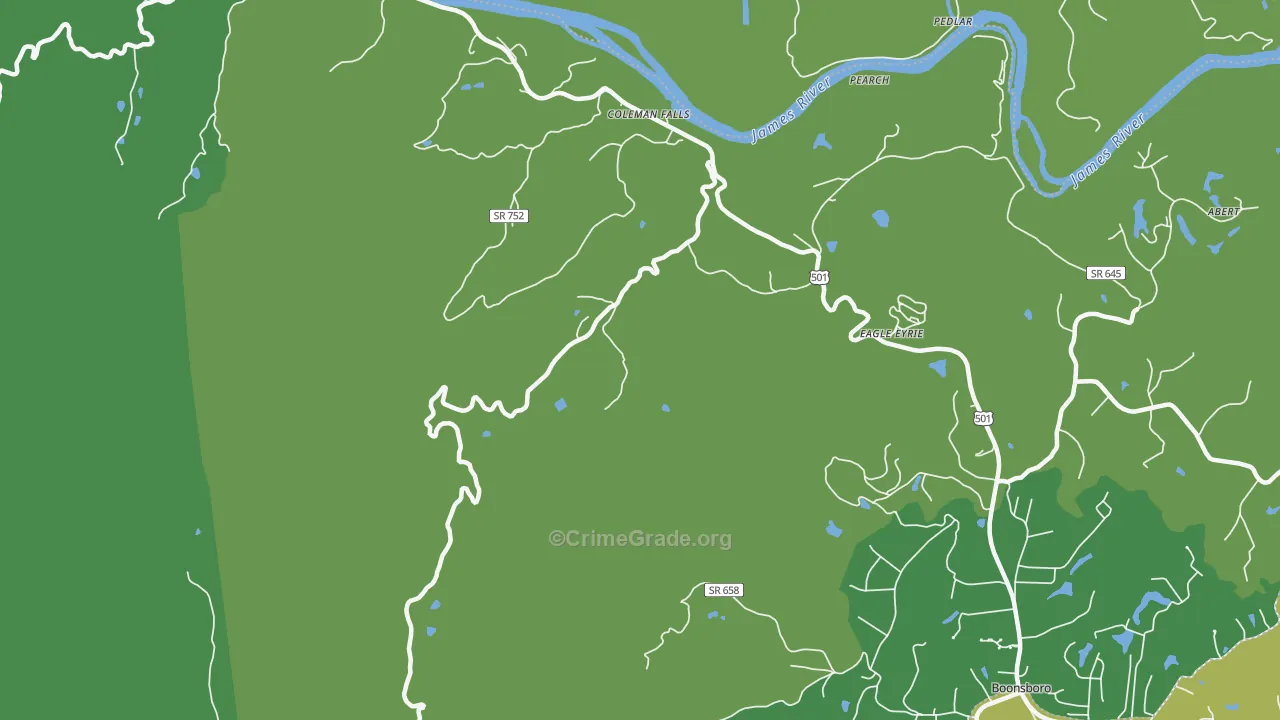 Coleman Falls, VA Map of Assault Rates
