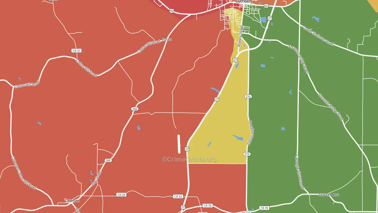 Coleman, GA Map of Assault Rates
