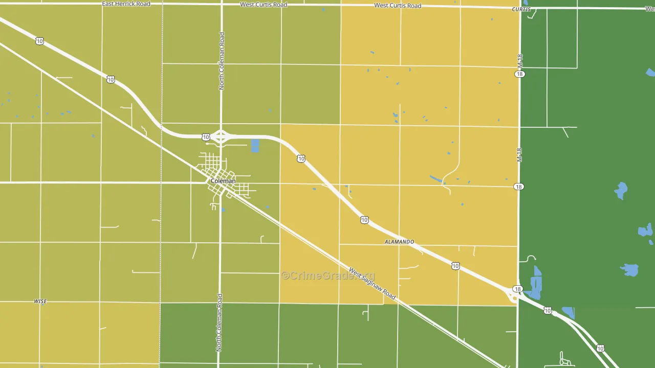 Coleman, MI Map of Assault Rates