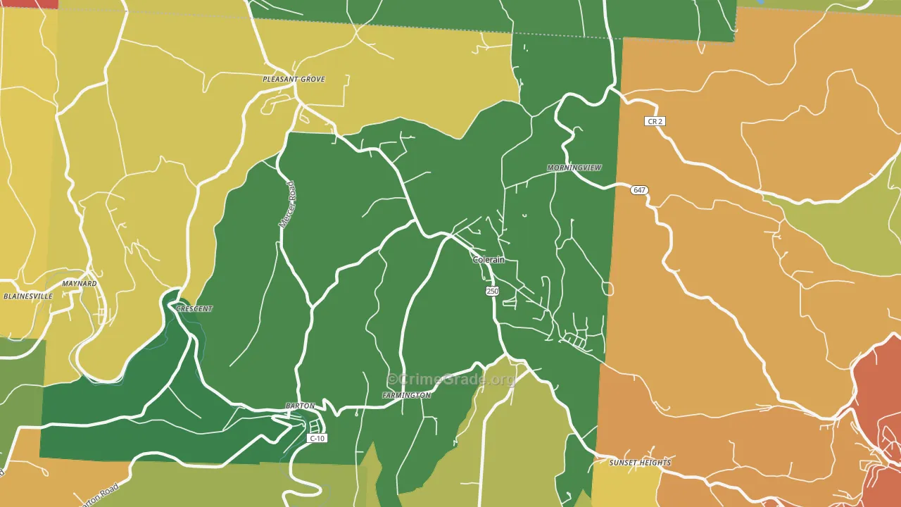 Colerain, OH Map of Assault Rates