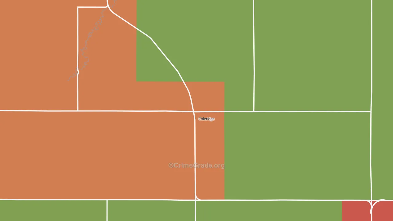 Coleridge, NE Map of Assault Rates