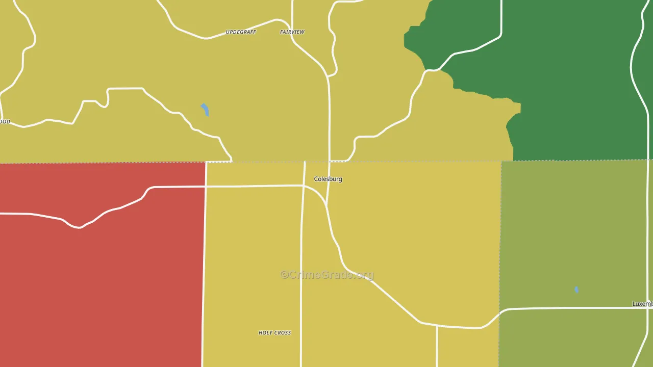 Colesburg, IA Map of Assault Rates