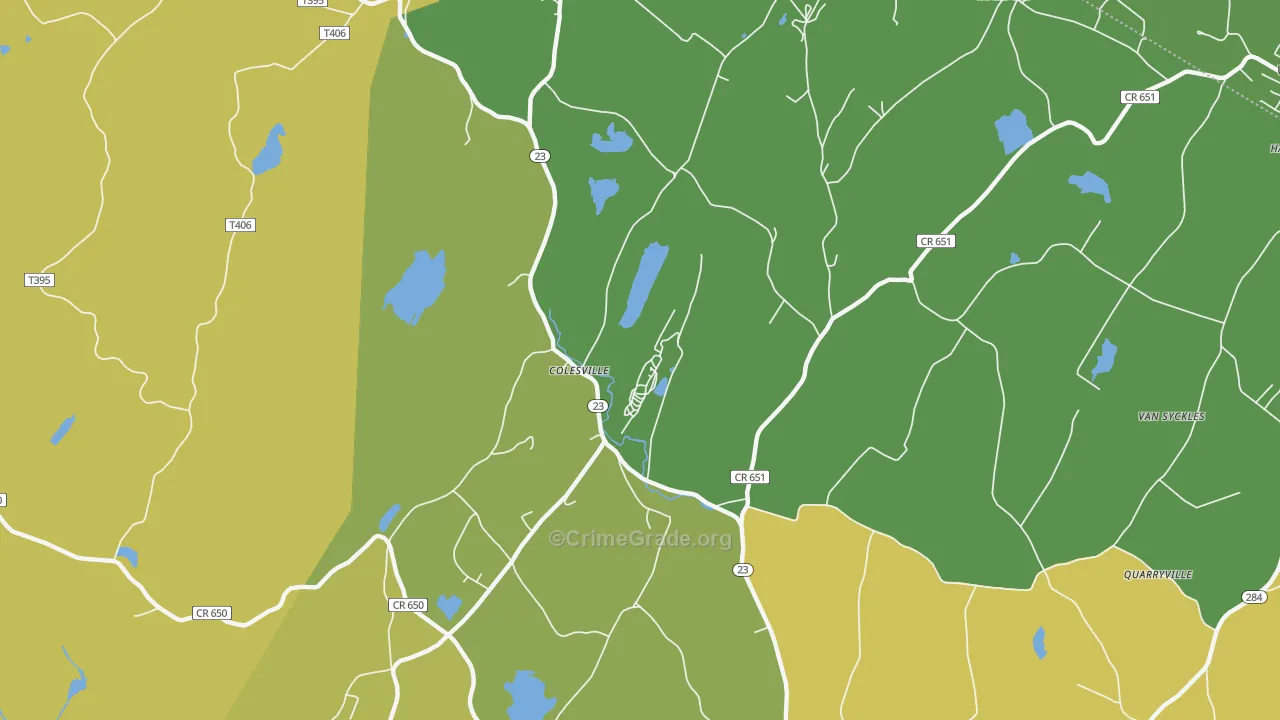 Colesville, NJ Map of Assault Rates