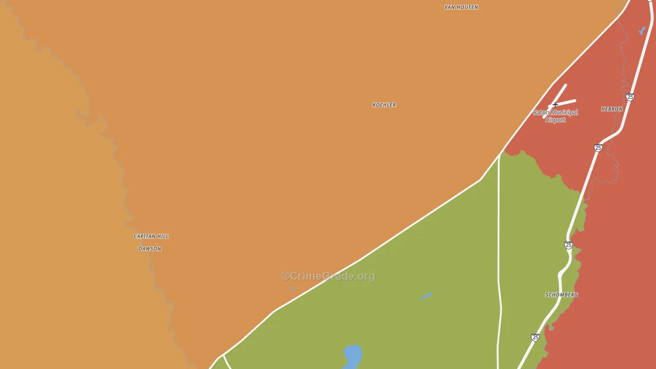 Colfax County, NM Map of Assault Rates