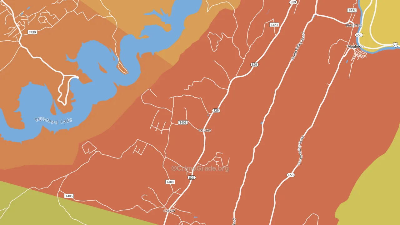 Colfax, PA Map of Assault Rates