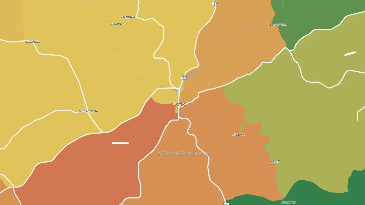 Colfax, WA Map of Assault Rates