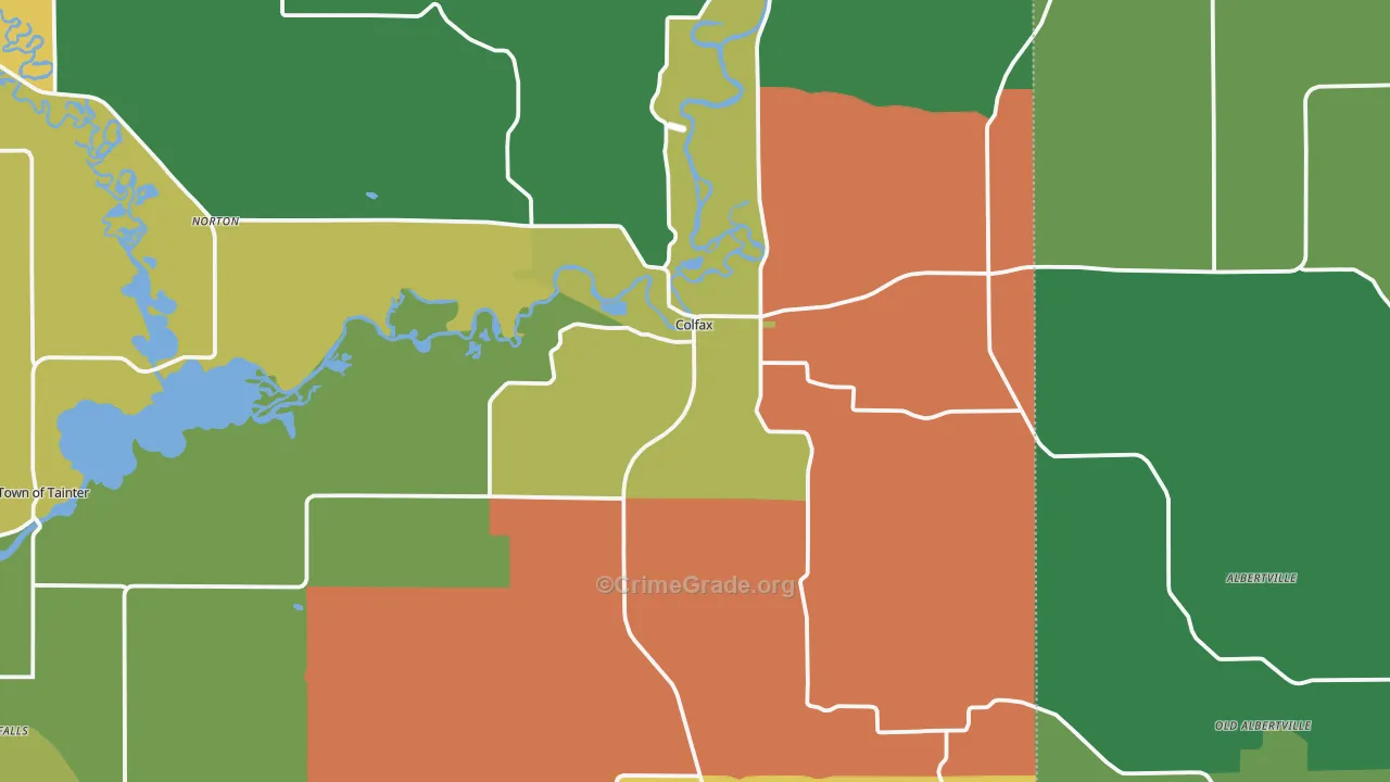 Colfax, WI Map of Assault Rates