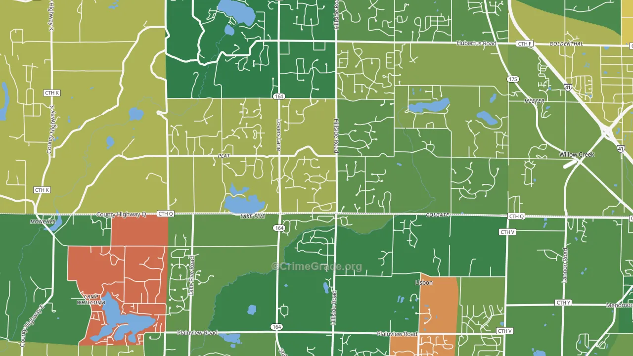 Colgate, WI Map of Assault Rates