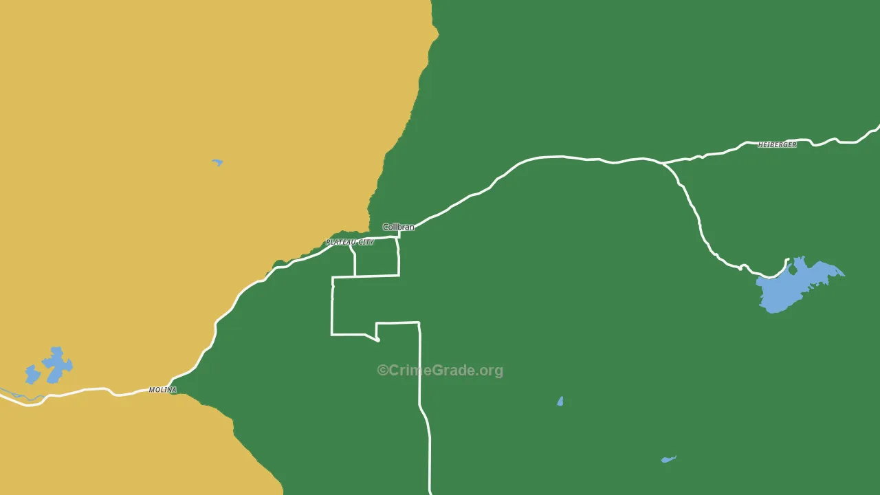 Collbran, CO Map of Assault Rates