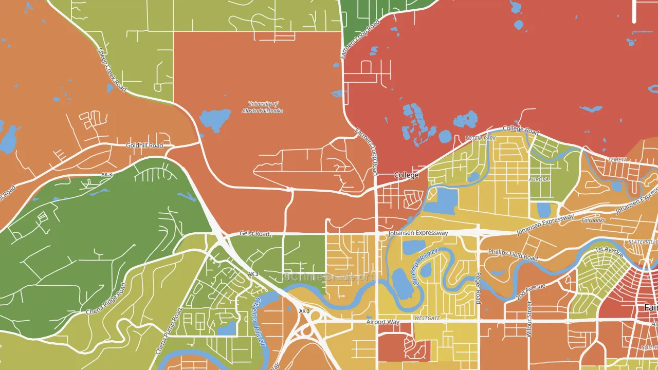 College, AK Map of Assault Rates