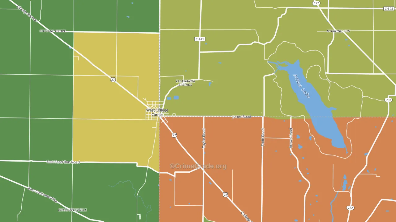 College Corner, OH Map of Assault Rates