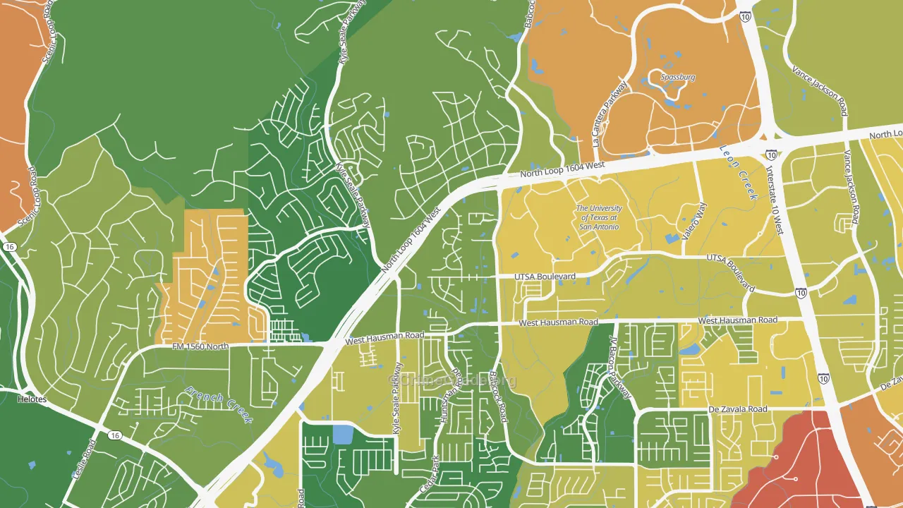 College Park San Antonio, San Antonio, TX Map of Assault Rates