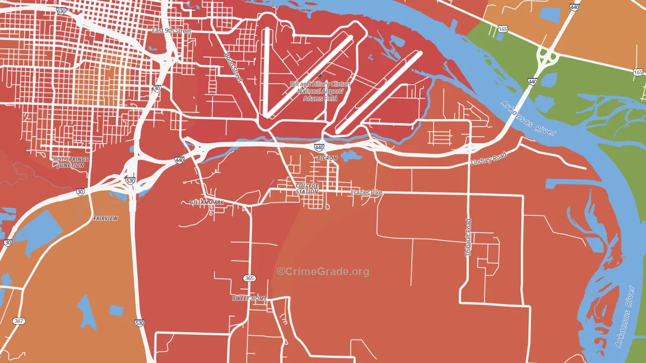 College Station, AR Map of Assault Rates