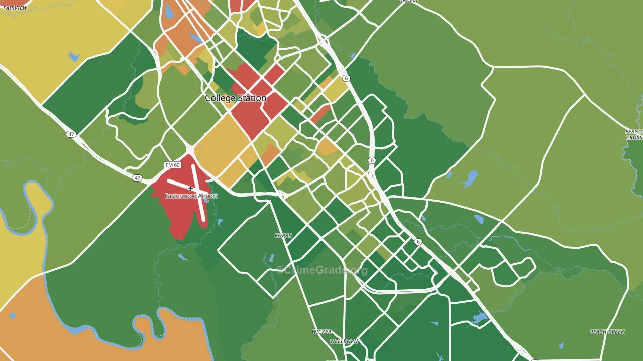 College Station, TX Map of Assault Rates