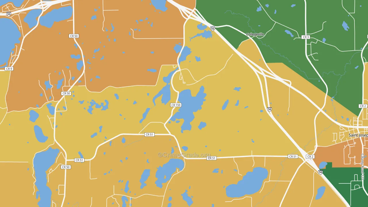 Collegeville, MN Map of Assault Rates