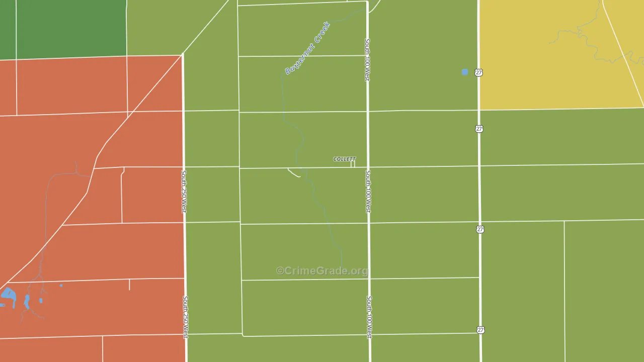 Collett, IN Map of Assault Rates