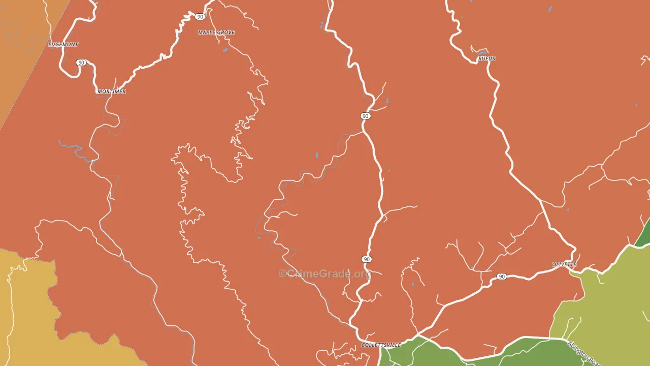 Collettsville, NC Map of Assault Rates