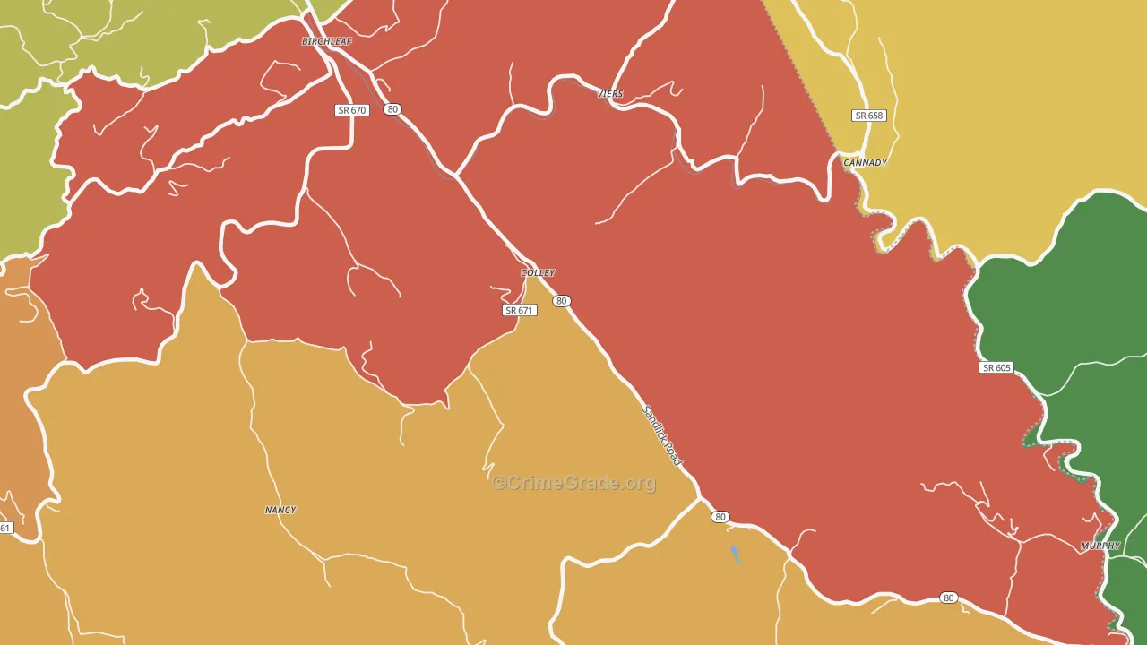 Colley, VA Map of Assault Rates
