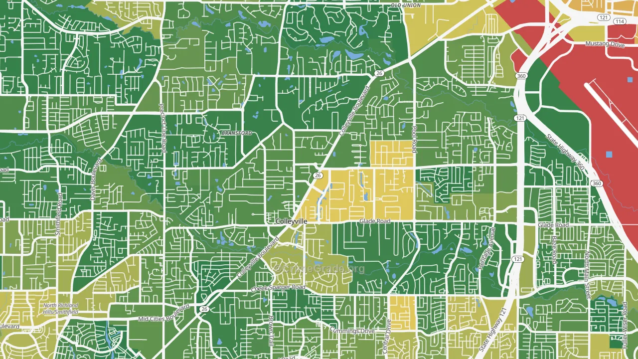 Colleyville, TX Map of Assault Rates