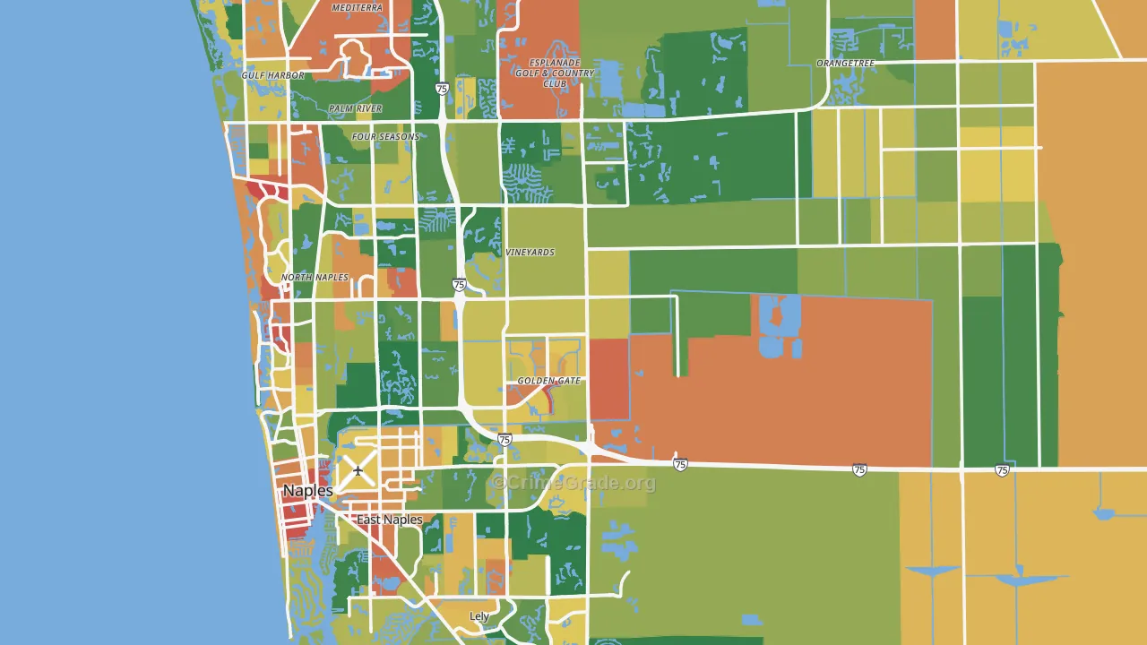 Collier County, FL Map of Assault Rates