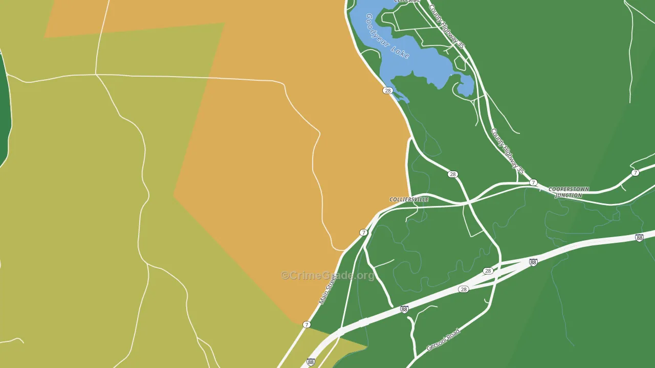 Colliersville, NY Map of Assault Rates