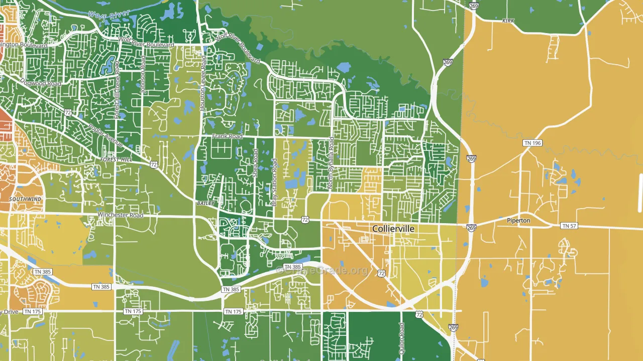 Collierville, TN Map of Assault Rates