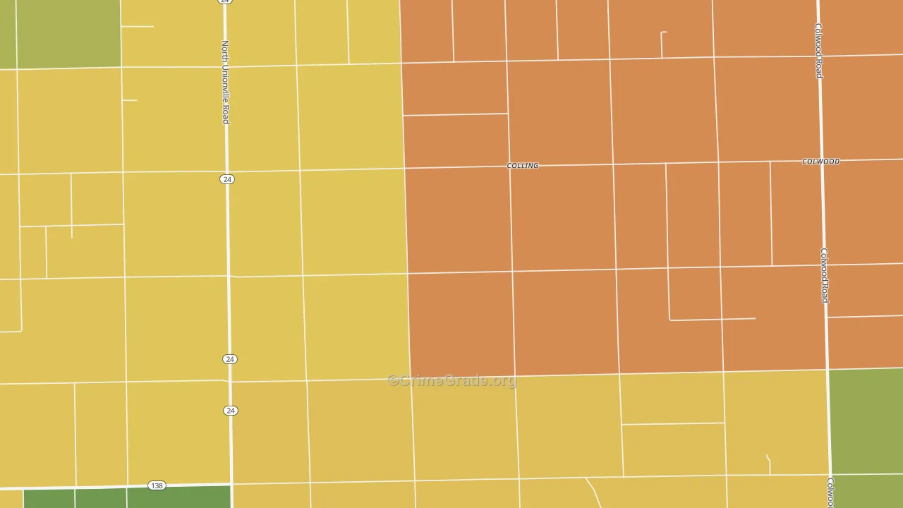 Colling, MI Map of Assault Rates