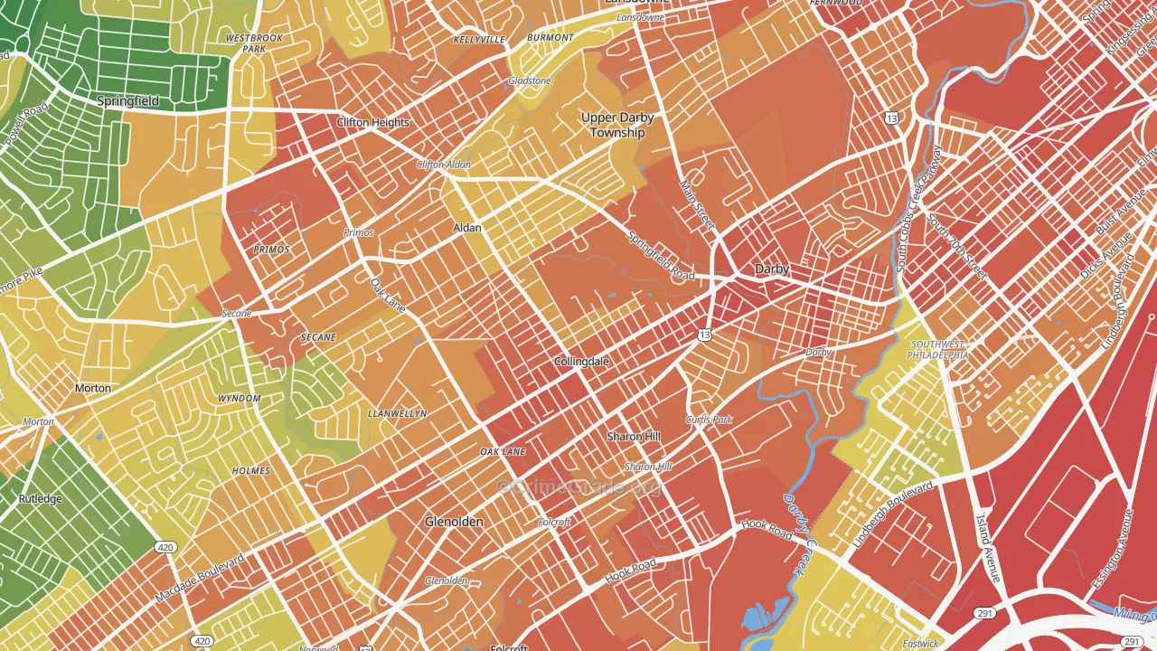 Collingdale, PA Map of Assault Rates