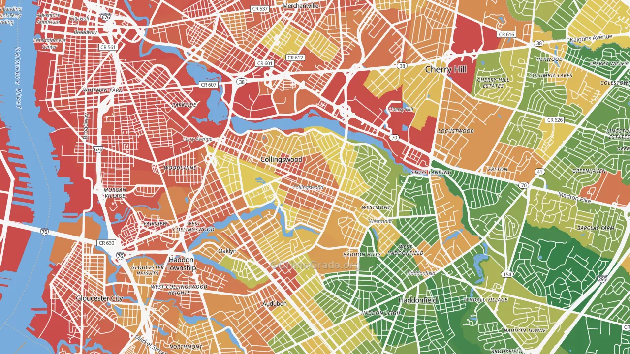 Collingswood, NJ Map of Assault Rates