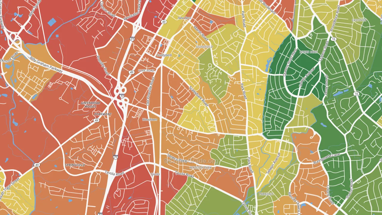 Collingwood, Charlotte, NC Map of Assault Rates