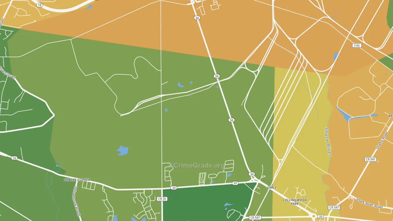 Collingwood Park, NJ Map of Assault Rates