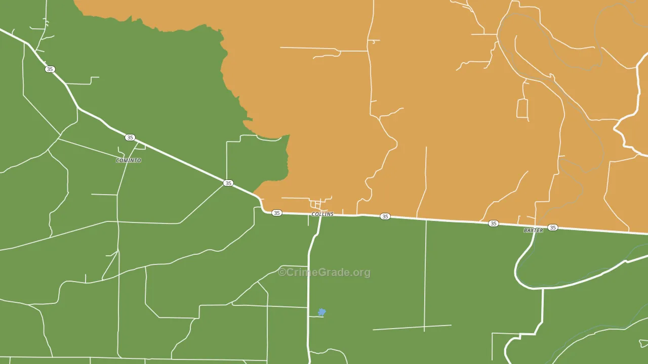 Collins, AR Map of Assault Rates