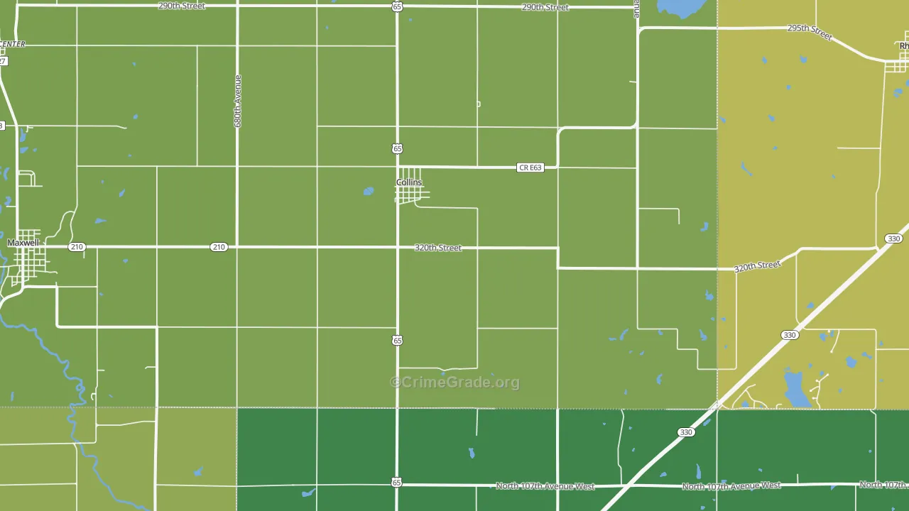 Collins, IA Map of Assault Rates