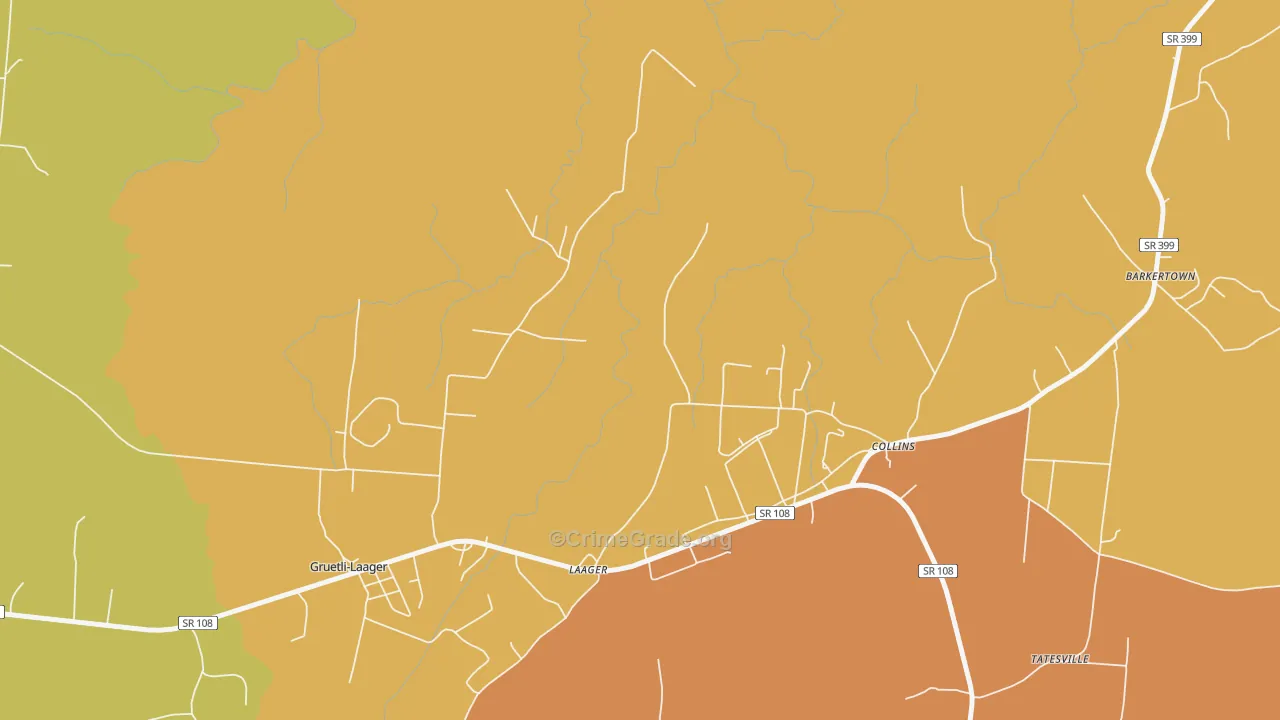 Collins, TN Map of Assault Rates