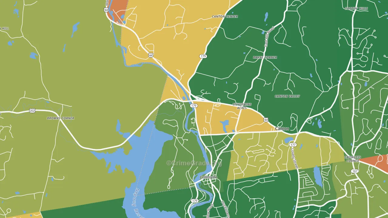 Collinsville, CT Map of Assault Rates