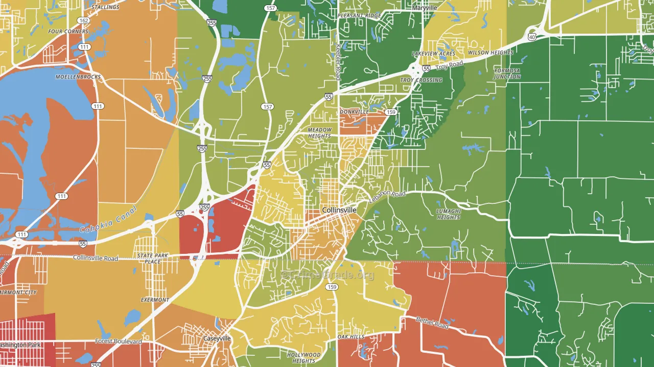 Collinsville, IL Map of Assault Rates
