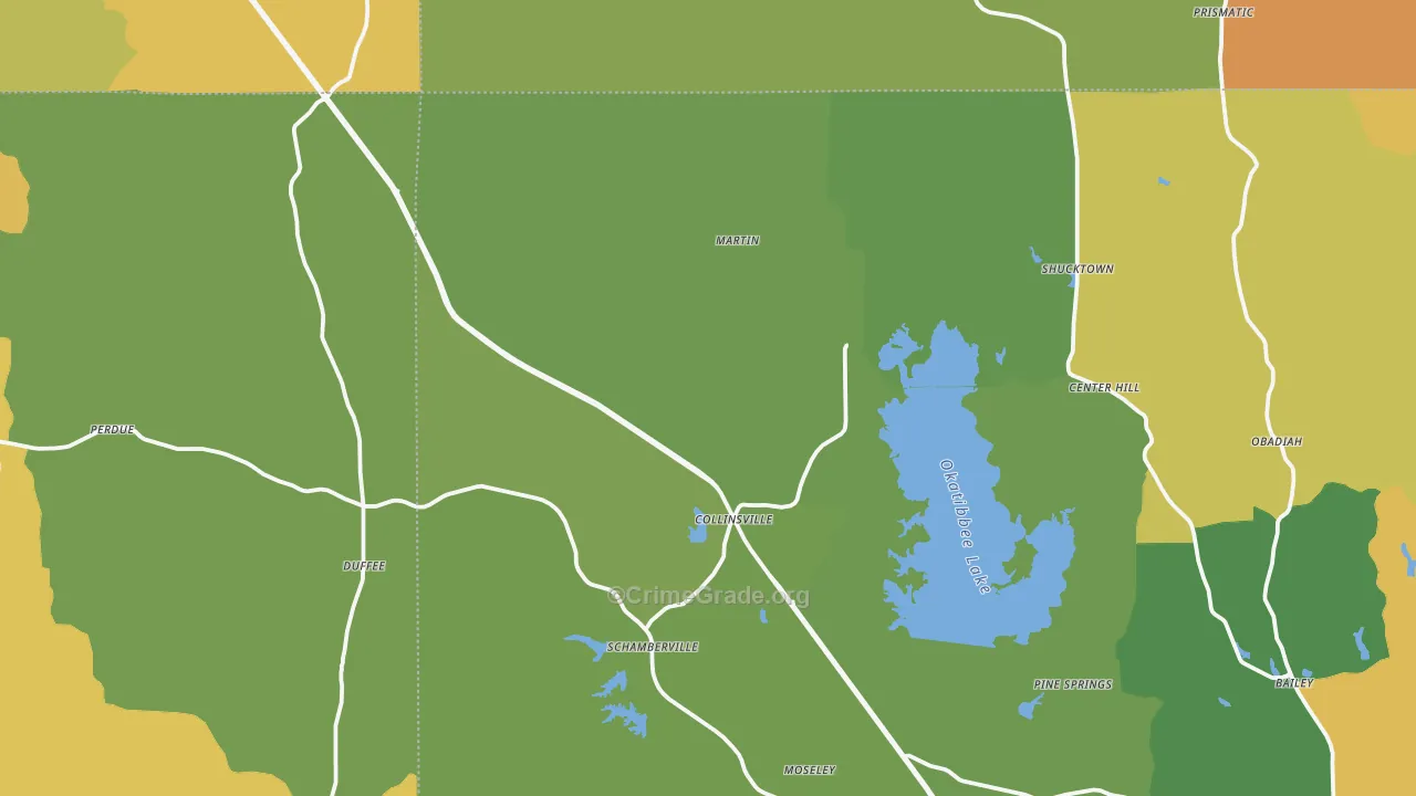 Collinsville, MS Map of Assault Rates